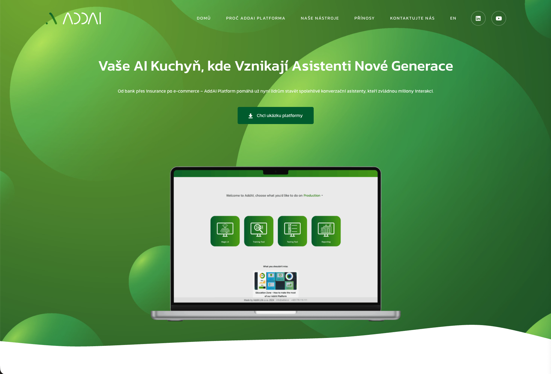 Ukázka webu AddAI.Life